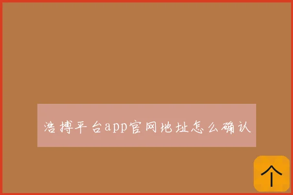 浩搏平台app官网地址怎么确认